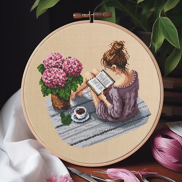 Thumbnail for Reading Girl With Hydrangea